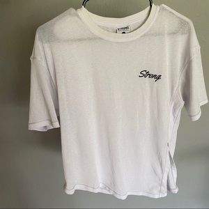 STRONG PHYSIQUEZ TEE WHITE SIZE SMALL SO CUTE